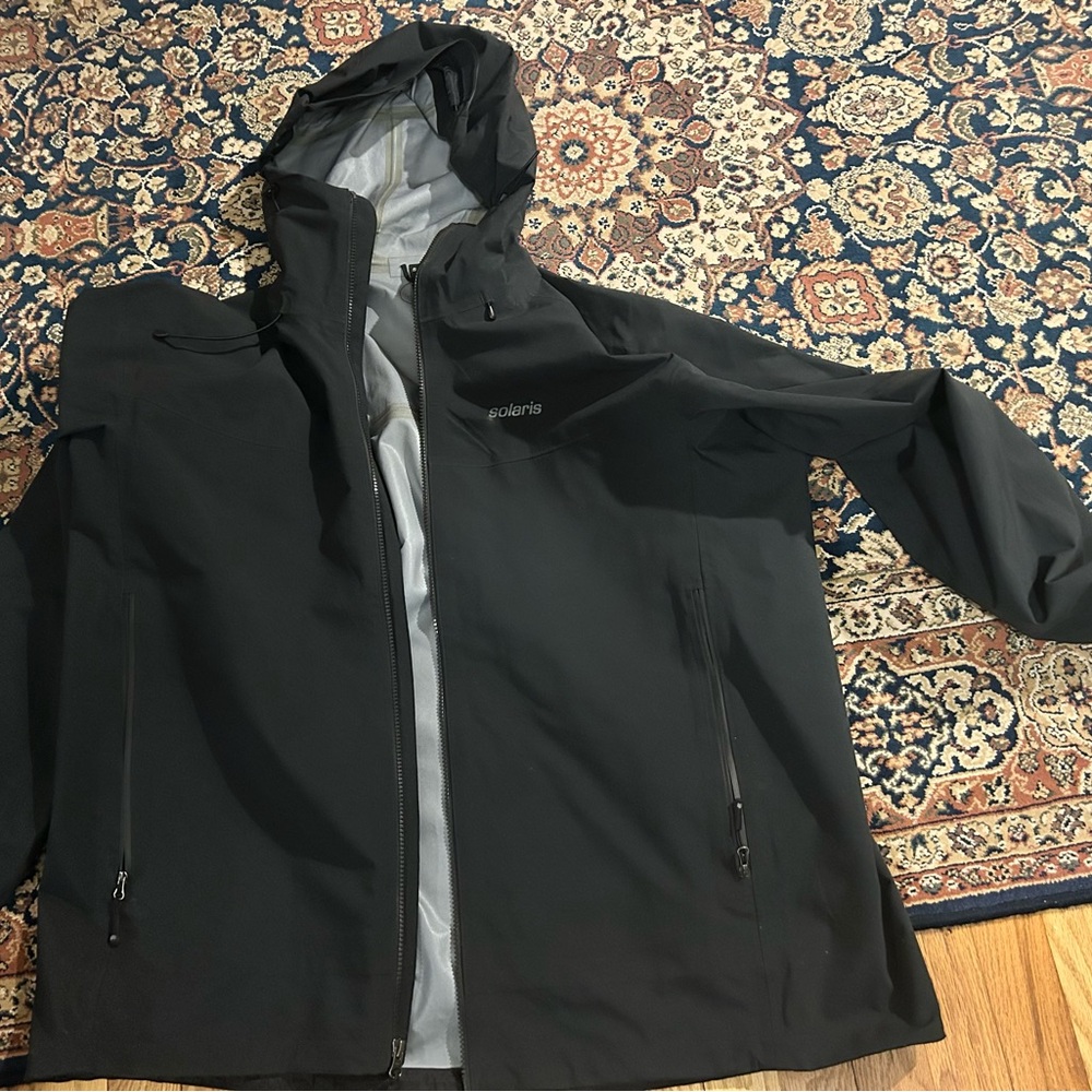 NWT Solaris Sleek Black men’s Raincoat, XXL